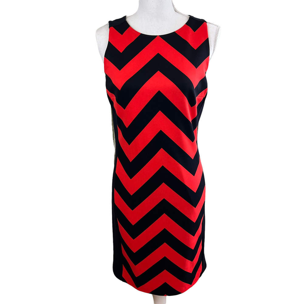 Michael Michael Kors Zig Zag Sleeveless Sheath Dress Size 4